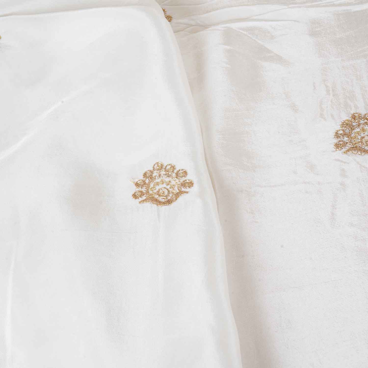 White Dyeable Applique Work Crepe Fabric SC-27900
