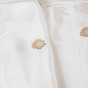 White Dyeable Applique Work Crepe Fabric SC-27900