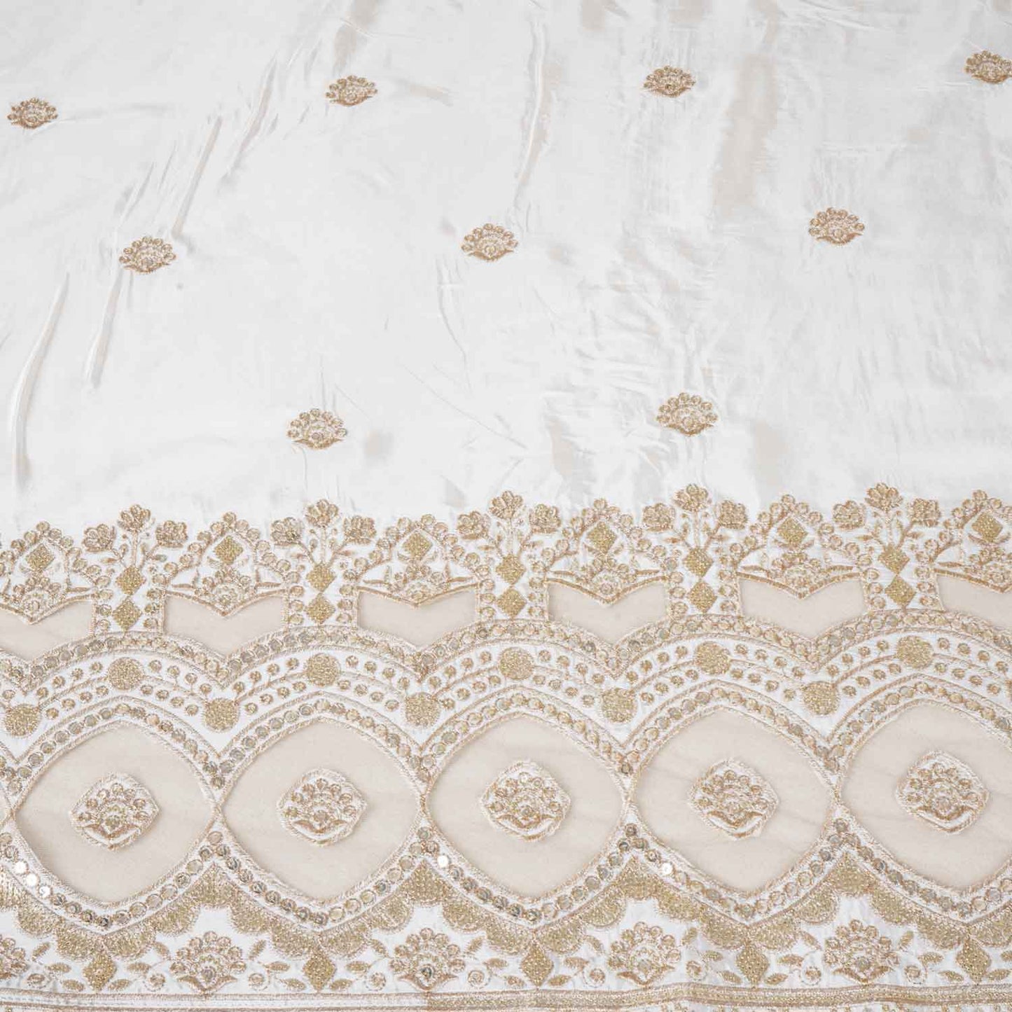 White Dyeable Applique Work Crepe Fabric SC-27900