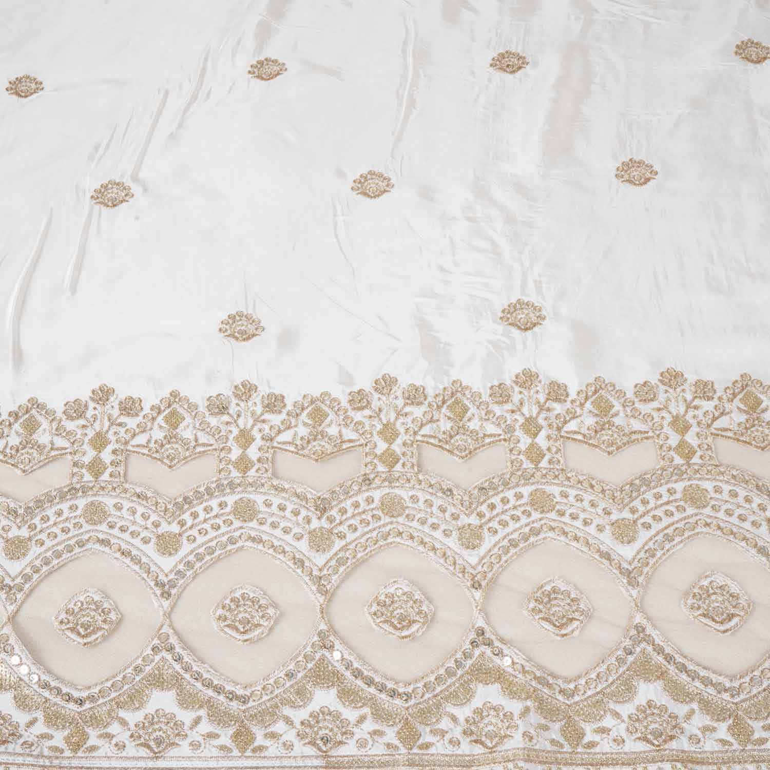 White Dyeable Applique Work Crepe Fabric SC-27900
