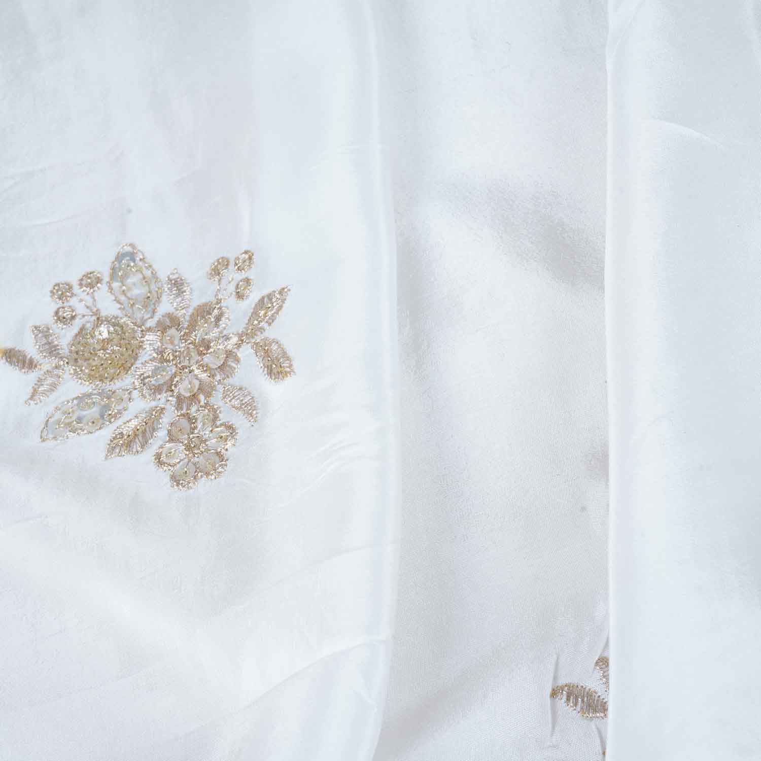 White Dyeable Applique Work Crepe Fabric SC-27901