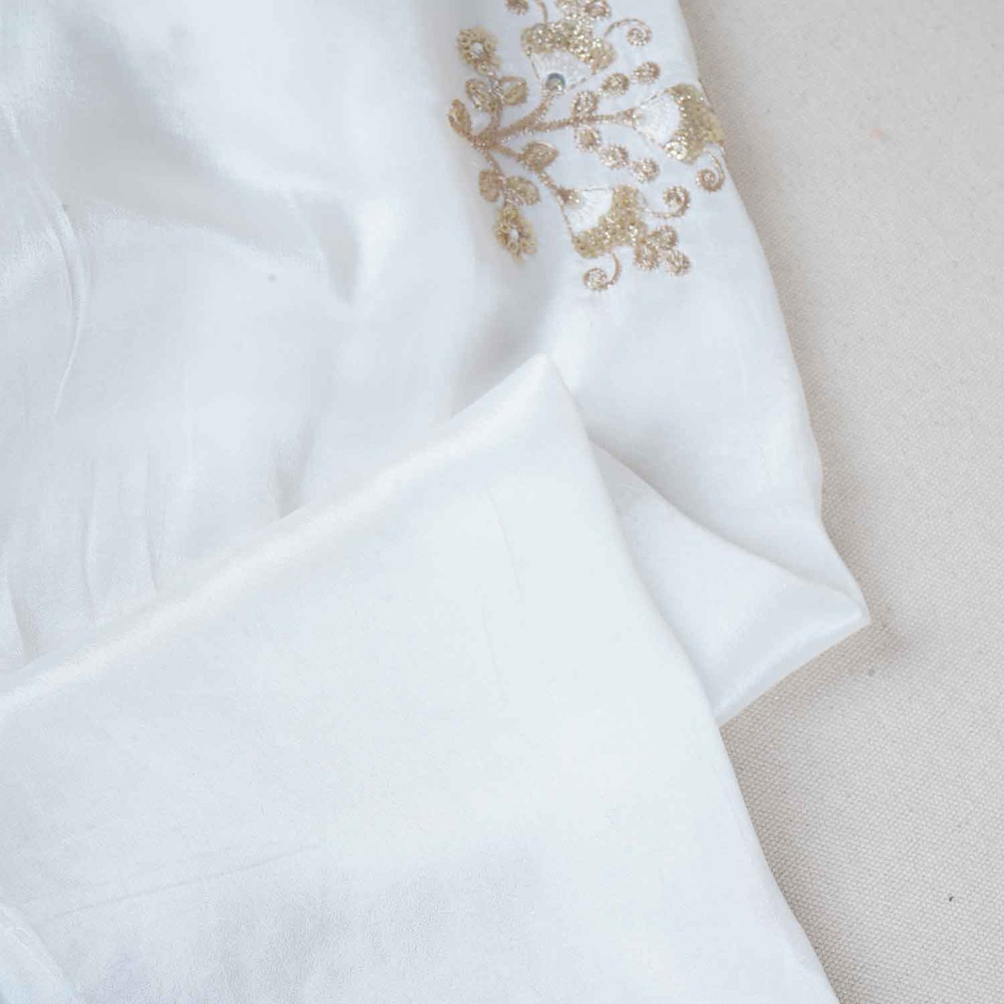 White Dyeable Applique Work Crepe Fabric SC-27902