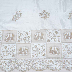 White Dyeable Applique Work Crepe Fabric SC-27902