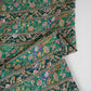 Teal Blue With Multicolour Zari Embroidery Crepe Fabric HCS-27908