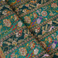 Teal Blue With Multicolour Zari Embroidery Crepe Fabric HCS-27908