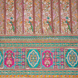 Cream With Multicolour Zari Embroidery Crepe Fabric HCS-27909 - TradeUNO