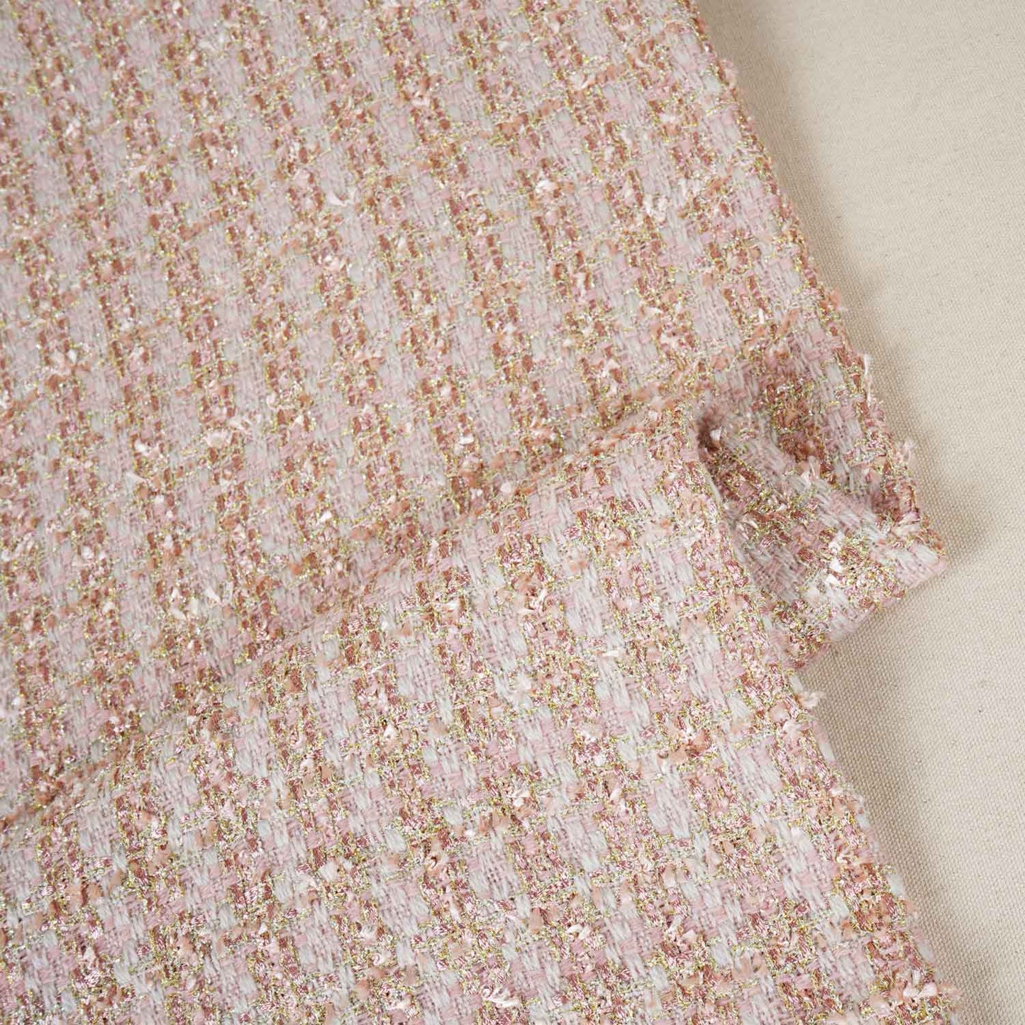 Peach Tweed Fabric AF-27913