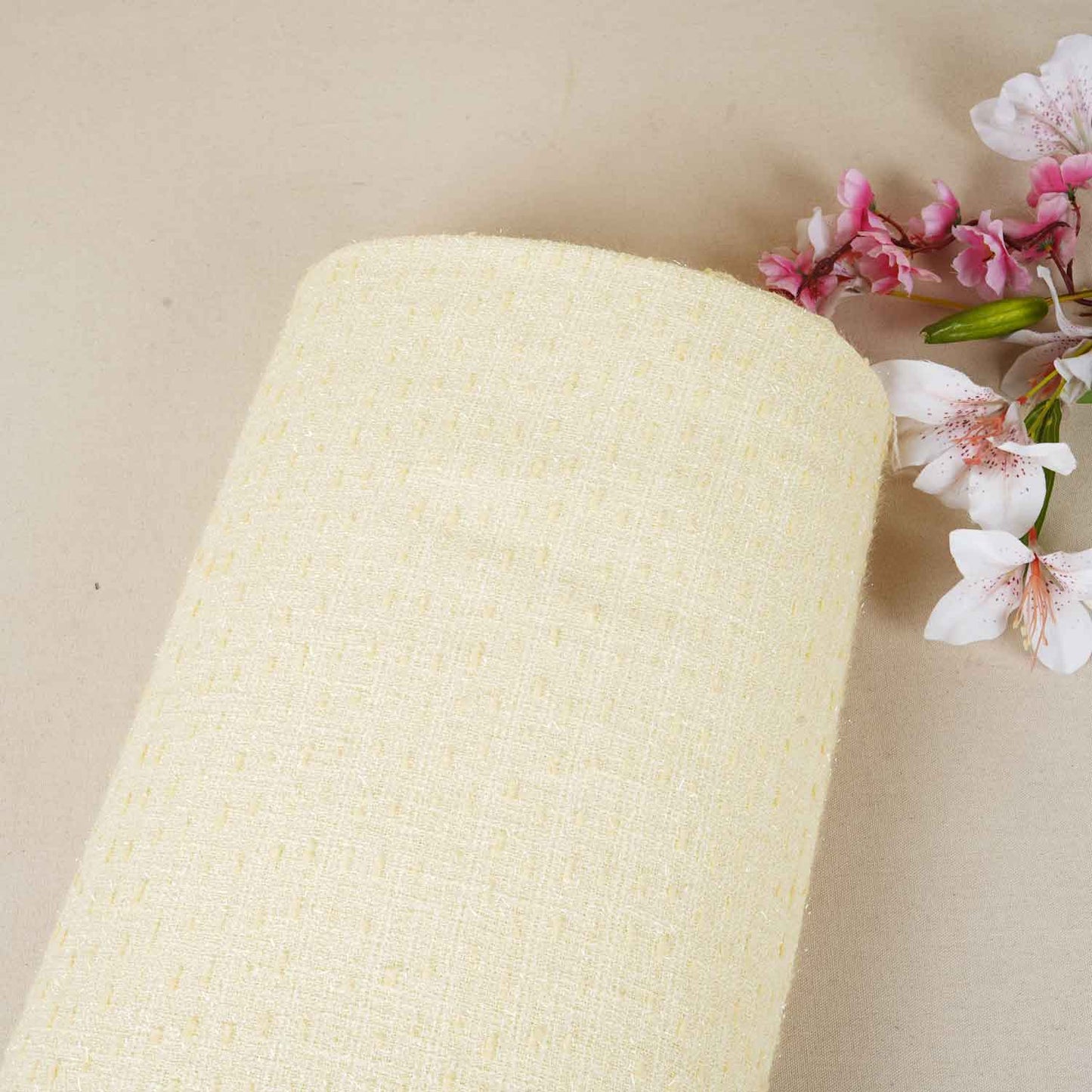 Lemon Yellow Tweed Fabric AF-27918