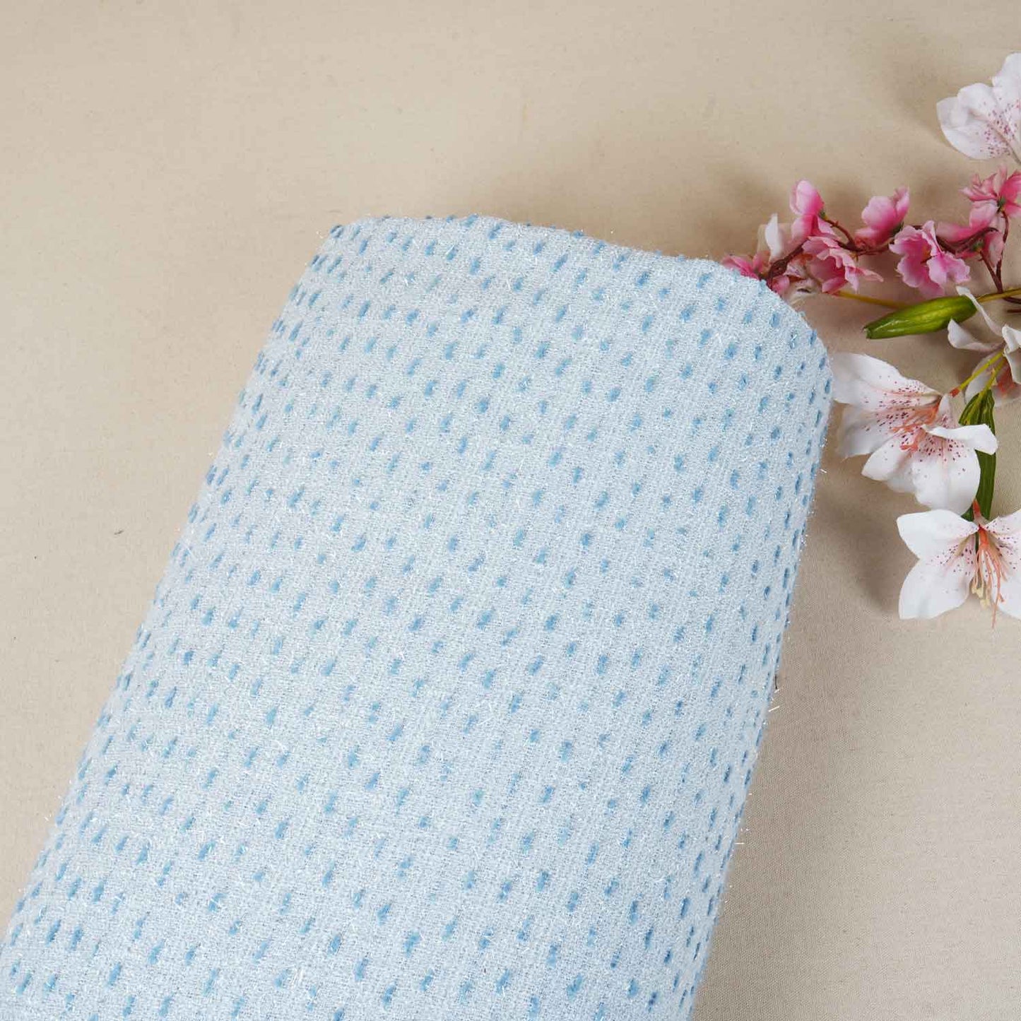 Sky Blue Tweed Fabric AF-27919