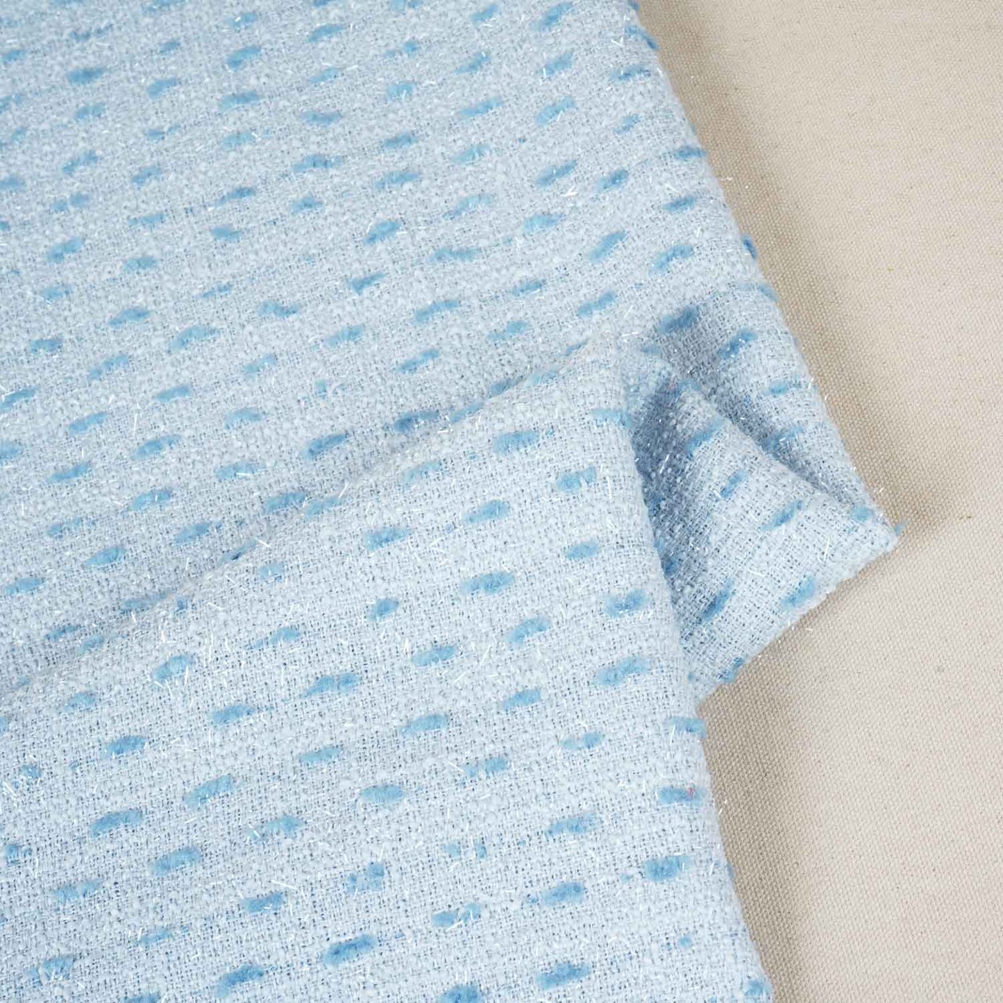 Sky Blue Tweed Fabric AF-27919