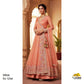 Peach Pink Cutdana Sequins Embroidery Tissue Organza Fabric WI-27926