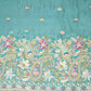 Blue Cutdana Sequins Embroidery Tissue Organza Fabric WI-27927