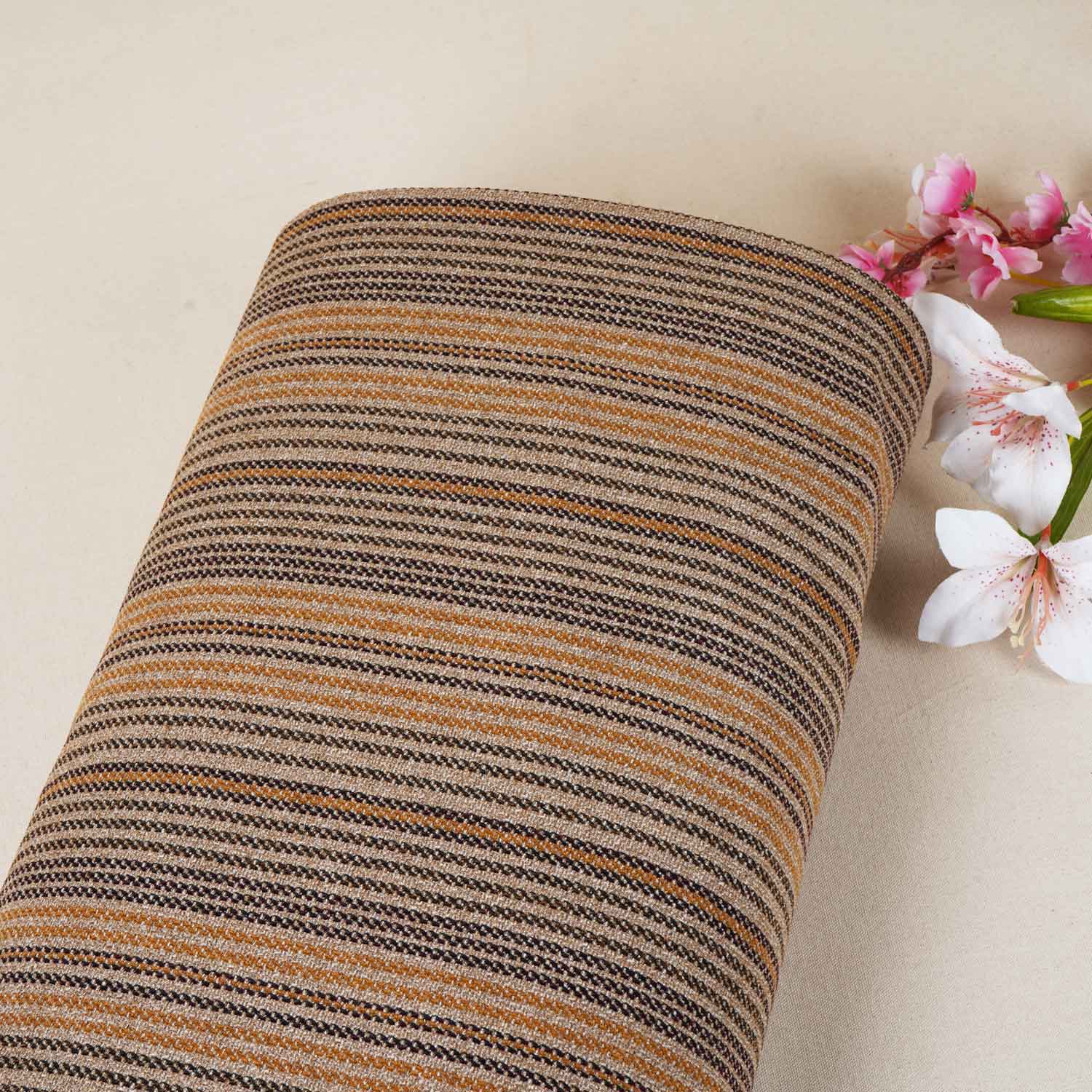Brown Stripes Tweed Fabric EI-27935 - TradeUNO