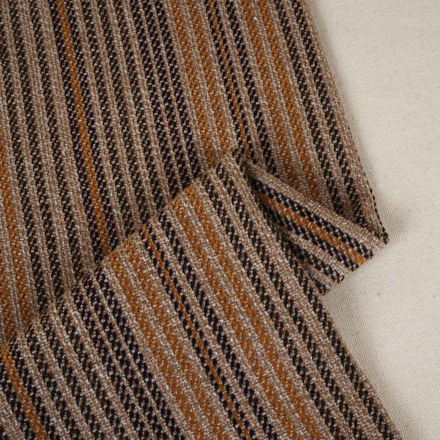 Brown Stripes Tweed Fabric EI-27935 - TradeUNO
