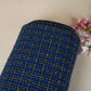 Blue & Black Check Tweed Fabric EI-27936