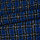 Blue & Black Check Tweed Fabric EI-27936