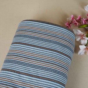 Sea Blue Stripes Tweed Fabric EI-27937 - TradeUNO