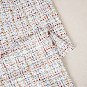 Off White Lurex Tweed Fabric EI-27938 - TradeUNO