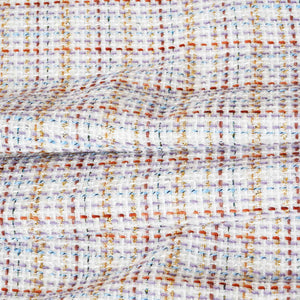 Off White Lurex Tweed Fabric EI-27938 - TradeUNO