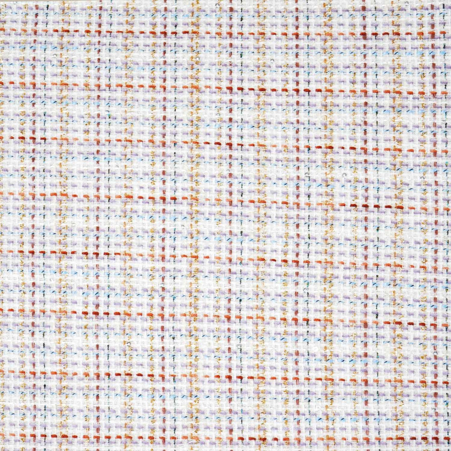 Off White Lurex Tweed Fabric EI-27938