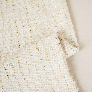 Cream Lurex Tweed Fabric EI-27940 - TradeUNO
