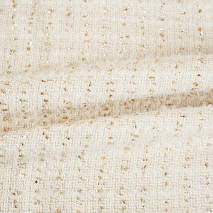 Cream Lurex Tweed Fabric EI-27940 - TradeUNO