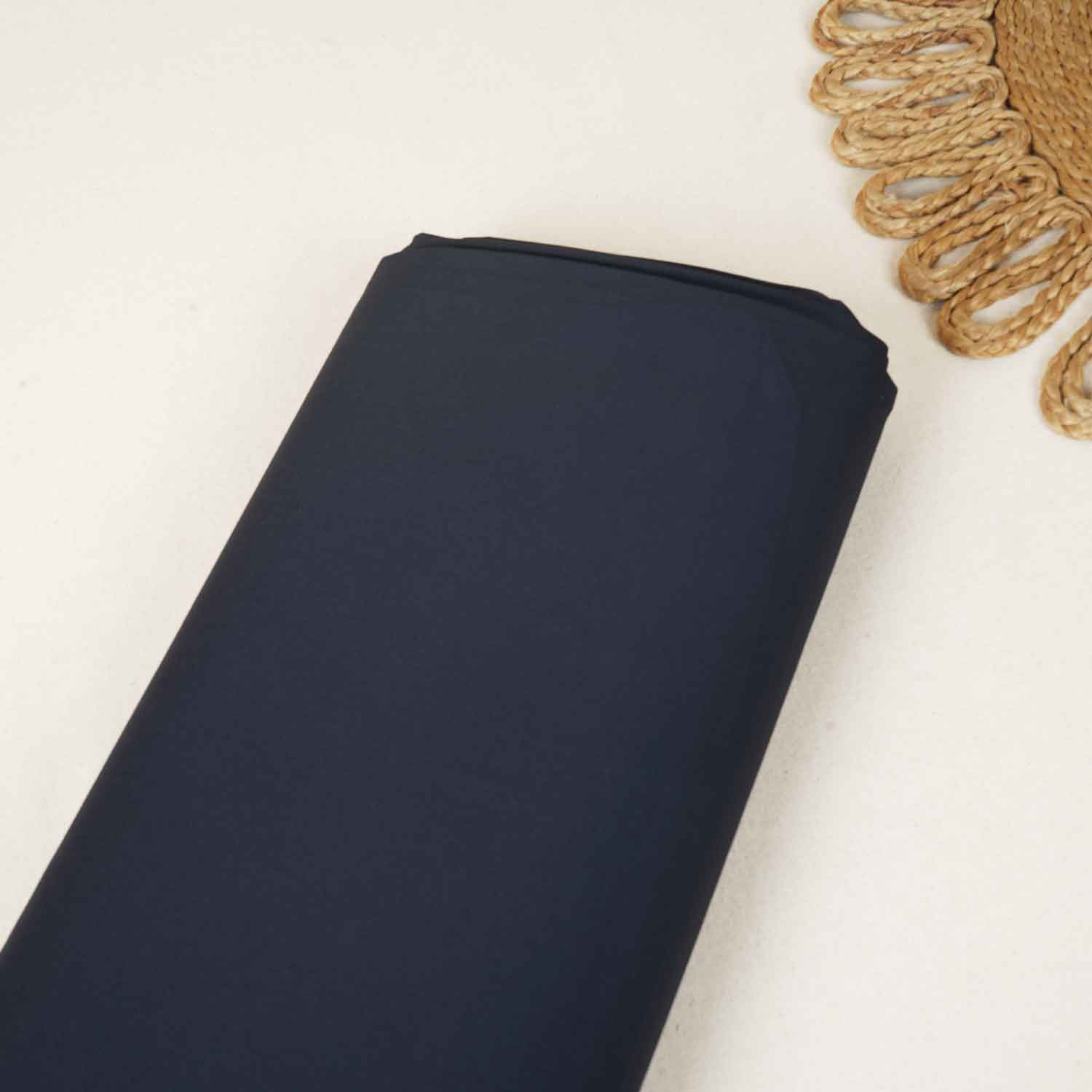 Navy Blue Solid Suiting Lycra Fabric ST-27960 - TradeUNO