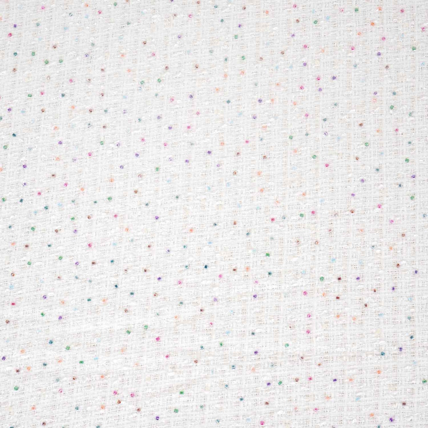 White Cutdana Tweed Fabric AF-27965