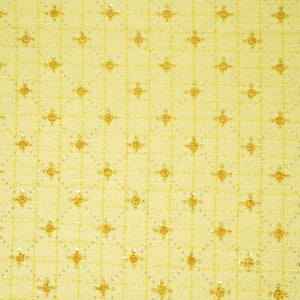 Yellow Cutdana Tweed Fabric AF-27966 - TradeUNO