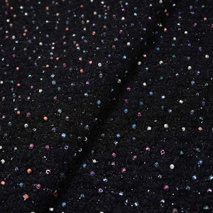 Black Cutdana Tweed Fabric AF-27968 - TradeUNO