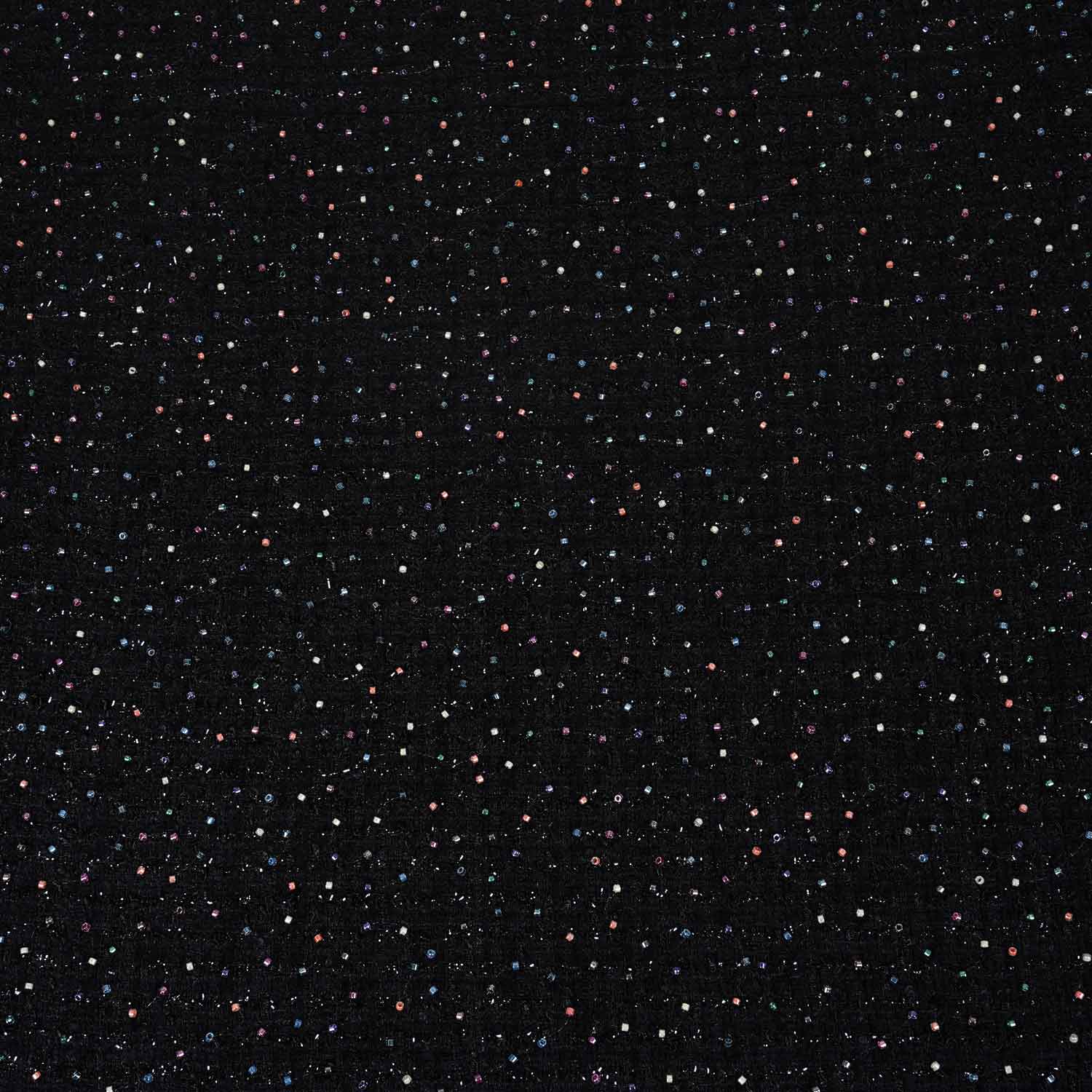 Black Cutdana Tweed Fabric AF-27968 - TradeUNO