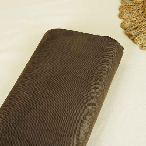 Brown Solid Corduroy Fabric EI-27973