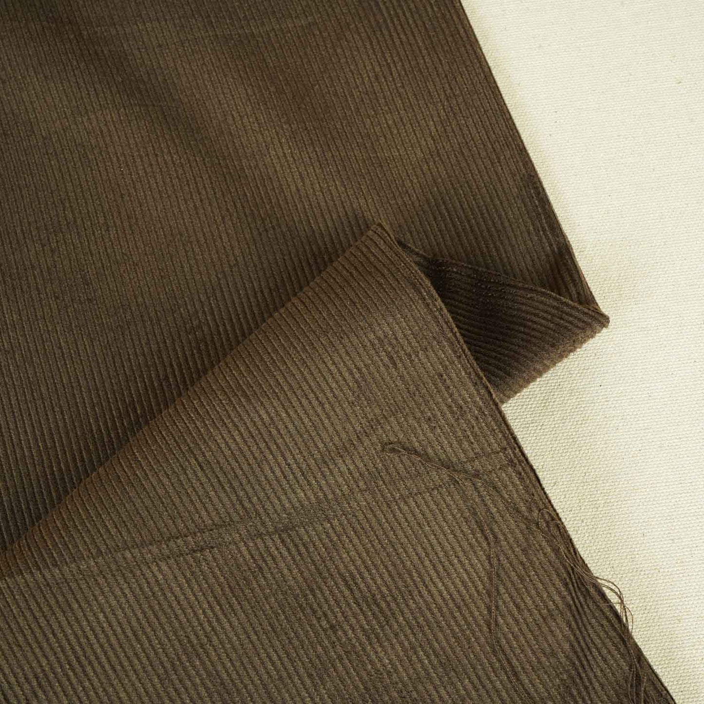 Brown Solid Corduroy Fabric EI-27973