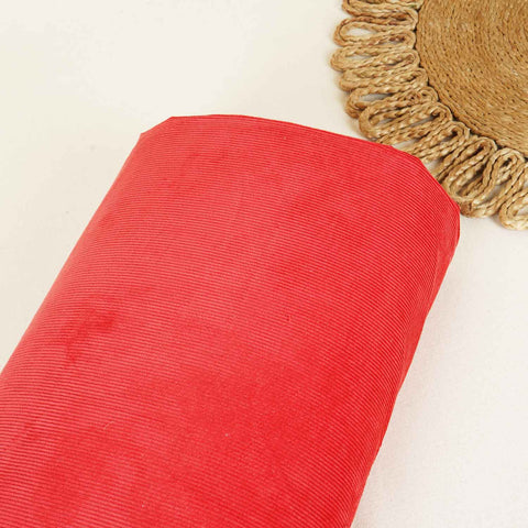 Red Solid Corduroy Fabric EI-27974