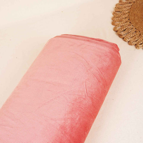 Peach Solid Corduroy Fabric EI-27978