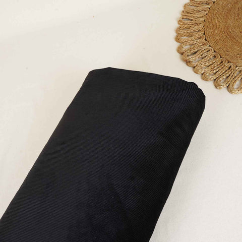Black Solid Corduroy Fabric EI-27979