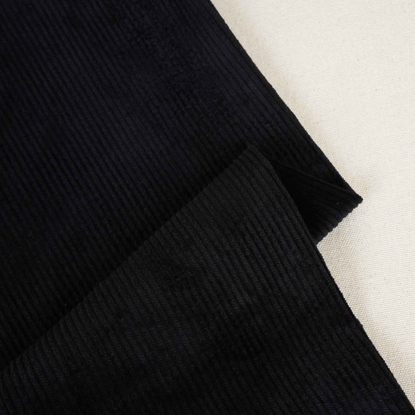 Black Solid Corduroy Fabric EI-27979