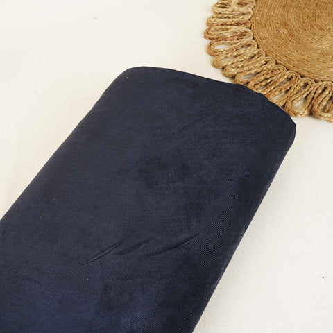Navy Blue Solid Corduroy Fabric EI-27982