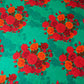 Green Floral Print Modal Satin Fabric MT-27987