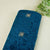Teal Blue Floral Cutdana Crushed Velvet 9000 SC-27991