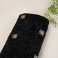 Black Floral Cutdana Crushed Velvet 9000 SC-27993