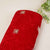 Red Floral Cutdana Crushed Velvet 9000 SC-27994