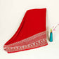 Red Border Work Cutdana Embroidery Micro Velvet 9000 SC-27996