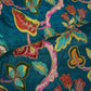 Teal Blue Position Print Zari Embroidery Crepe Fabric NF-28007