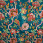 Teal Blue Position Print Zari Embroidery Crepe Fabric NF-28007