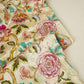 Cream Position Print Zari Embroidery Crepe Fabric NF-28008