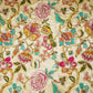 Cream Position Print Zari Embroidery Crepe Fabric NF-28008