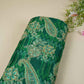 Parrot Green Position Print Zari Embroidery Chinnon Fabric NF-28011