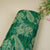 Parrot Green Position Print Zari Embroidery Chinnon Fabric NF-28011