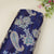 Navy Blue Position Print Zari Embroidery Chinnon Fabric NF-28012